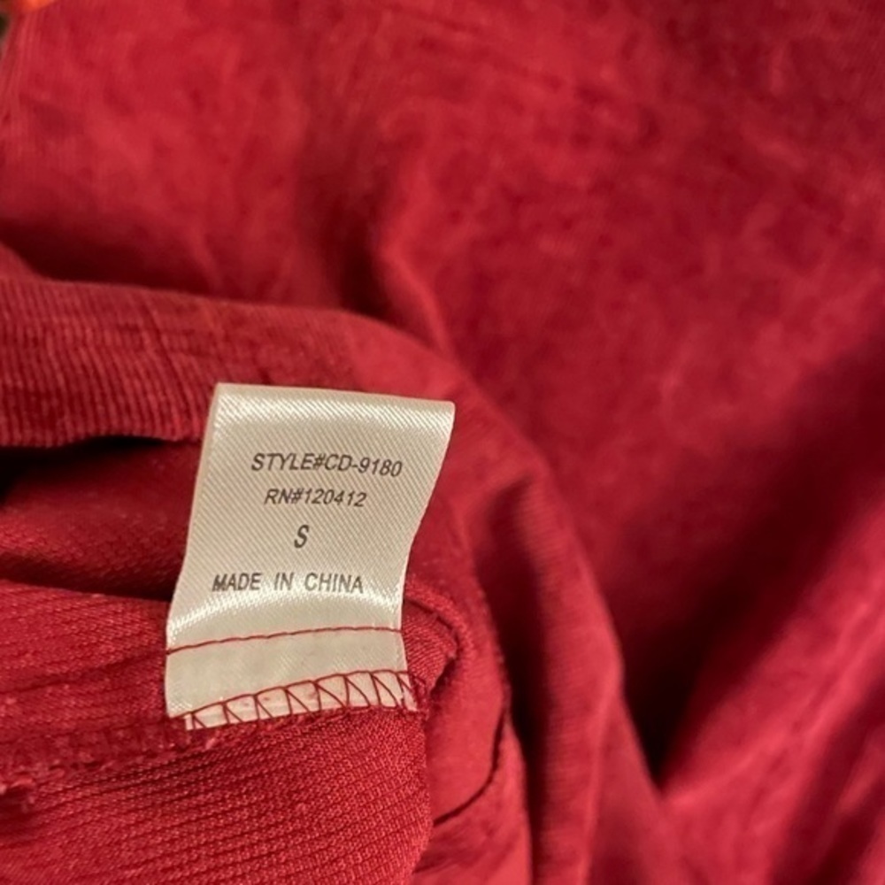 COTTON CANDY LA Women’s Red Corduroy Dress Full Front Zipper W/ Pockets Sz Small - Picture 9 of 10